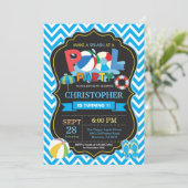 Schwimmbad Party Einladung Sommersplitter Splash B (Stehend Vorderseite)