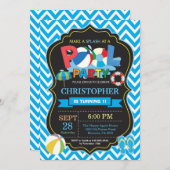 Schwimmbad Party Einladung Sommersplitter Splash B (Vorne/Hinten)