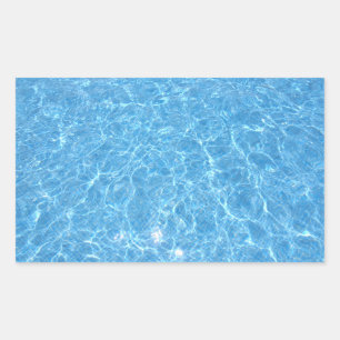Schwimmbad Party Elegant Blank Blue Water Rechteckiger Aufkleber