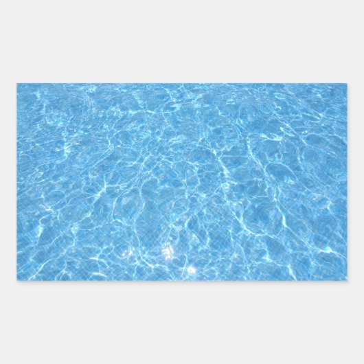 Schwimmbad Party Elegant Blank Blue Water Rechteckiger Aufkleber (Vorderseite)
