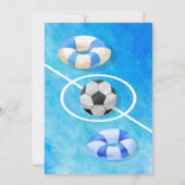 Schwimmbad Party Fußball Geburtstag Einladung (Rückseite)