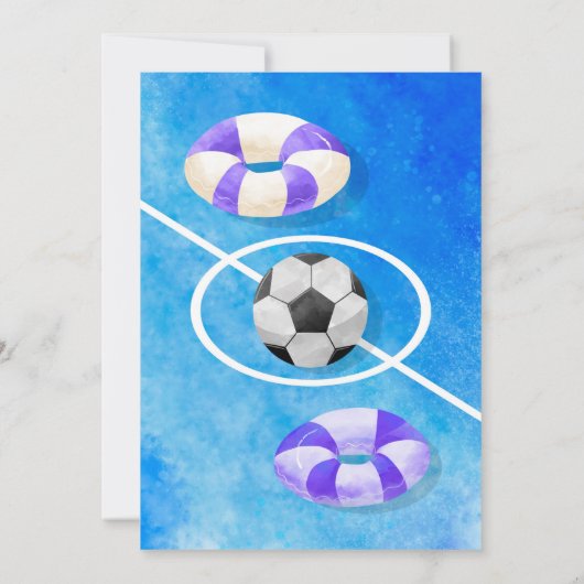 Schwimmbad Party Fußball Geburtstag Einladung (Rückseite)