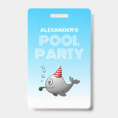 Schwimmbad Party Geburtstag Ausweis (Rückseite)
