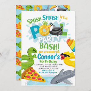 Schwimmbad Party Geburtstag Einladung