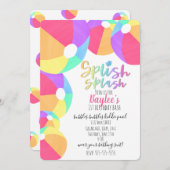 Schwimmbad Party Geburtstag Einladung (Vorne/Hinten)