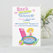 Schwimmbad Party Geburtstag Einladung (Stehend Vorderseite)