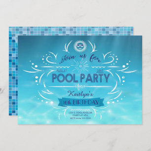 Schwimmbad Party Geburtstag Einladung