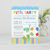 Schwimmbad Party Geburtstag Einladung (Stehend Vorderseite)