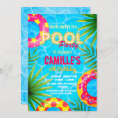 Schwimmbad Party Geburtstag Einladung (Vorne/Hinten)