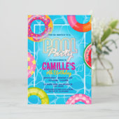 Schwimmbad Party Geburtstag Einladung (Stehend Vorderseite)