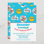 Schwimmbad Party Geburtstag Einladung Schwimmbad S (Vorne/Hinten)