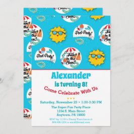 Schwimmbad Party Geburtstag Einladung Schwimmbad S