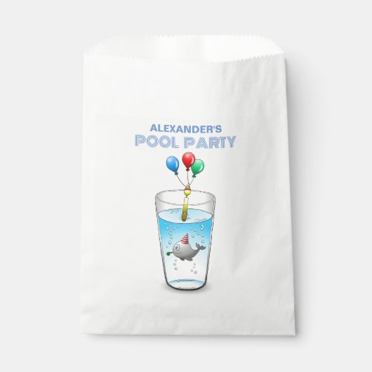 Schwimmbad Party Geburtstag Geschenktütchen (Vorderseite)