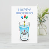 Schwimmbad Party Geburtstag Karte (Stehend Vorderseite)