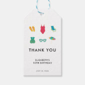 Schwimmbad Party Geburtstag Minimal Einfach Farbli Geschenkanhänger (Vorderseite)