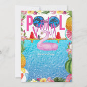 Schwimmbad Party Geburtstag, Party, jedes Alter Einladung (Rückseite)