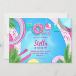 Schwimmbad Party Geburtstag | Pool-Party Einladung