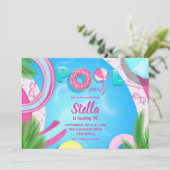 Schwimmbad Party Geburtstag | Pool-Party Einladung (Stehend Vorderseite)