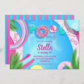 Schwimmbad Party Geburtstag | Pool-Party Einladung (Vorne/Hinten)