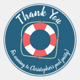 Schwimmbad Party Geburtstagsaufkleber Runder Aufkleber