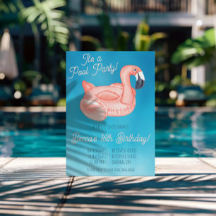 Schwimmbad Party Geburtstagsparty Einladung