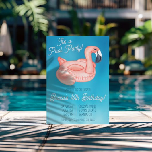 Schwimmbad Party Geburtstagsparty Einladung