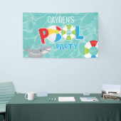 Schwimmbad Party Junge Hai Geburtstag Banner (Messeveranstaltung)