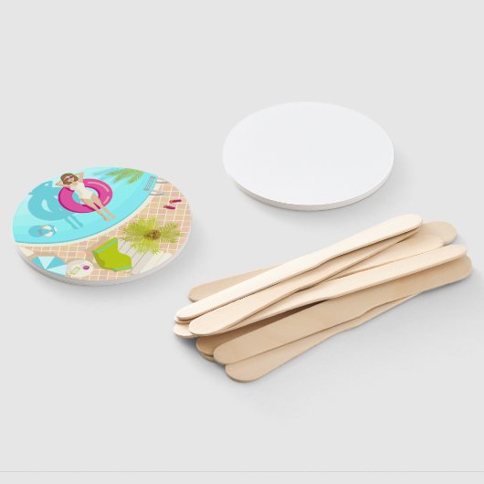 Schwimmbad Party Mädchen in Bikini Sommerstrand Fächer (Non-assembled)