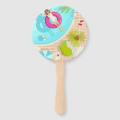 Schwimmbad Party Mädchen in Bikini Sommerstrand Fächer (Vorderseite)