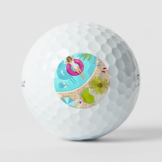 Schwimmbad Party Mädchen in Bikini Sommerstrand Golfball (Vorderseite)