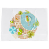 Schwimmbad Party Mädchen in Bikini Sommerstrand Große Geschenktüte (Rückseite)