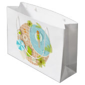 Schwimmbad Party Mädchen in Bikini Sommerstrand Große Geschenktüte (Rückseite Schrägansicht)