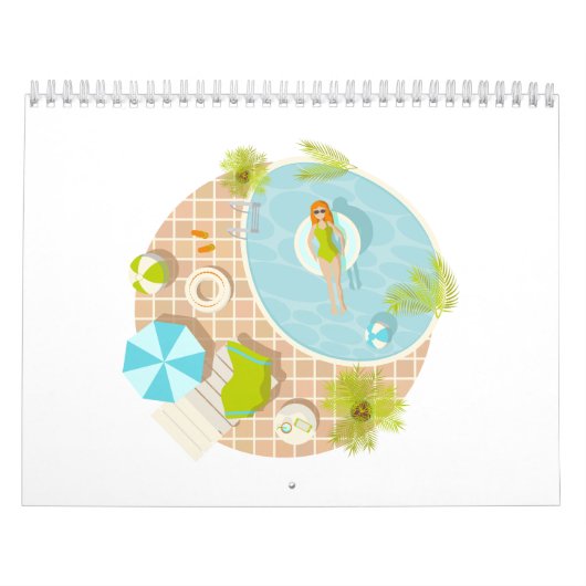 Schwimmbad Party Mädchen in Bikini Sommerstrand Kalender (Titelbild)