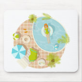 Schwimmbad Party Mädchen in Bikini Sommerstrand Mousepad (Vorne)