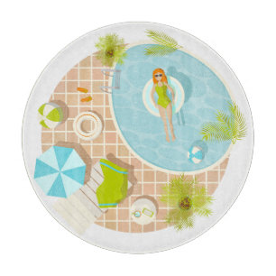 Schwimmbad Party Mädchen in Bikini Sommerstrand Schneidebrett