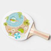 Schwimmbad Party Mädchen in Bikini Sommerstrand Tischtennis Schläger (Seitenansicht)