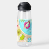 Schwimmbad Party Mädchen in Bikini Sommerstrand Trinkflasche (Rückseite)