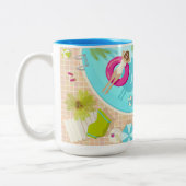 Schwimmbad Party Mädchen in Bikini Sommerstrand Zweifarbige Tasse (Links)