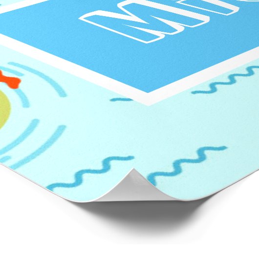 Schwimmbad Party Name Geschenk Poster (Ecke)