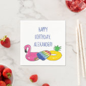 Schwimmbad Party Personalisiert Schwimmbad Flores Serviette (Beispiel)