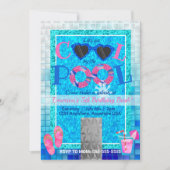 Schwimmbad Party, Sommer, Cool am Glitzer des Pool Einladung (Vorderseite)