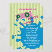 Schwimmbad Party Sommer Geburtstag Einladung (Vorne/Hinten)