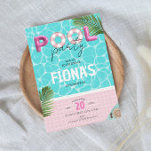 Schwimmbad Party Sommermädchen Geburtstag Einladung