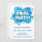 Schwimmbad Party Splash Geburtstag Einladung (Vorderseite)