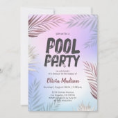 Schwimmbad Party Tropical Palm Sweet 16 Geburtstag Einladung (Vorderseite)