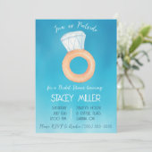 Schwimmbad Party Verlobung Ring Brautparty Einladung (Stehend Vorderseite)