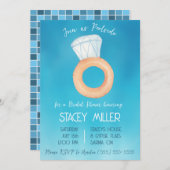 Schwimmbad Party Verlobung Ring Brautparty Einladung (Vorne/Hinten)