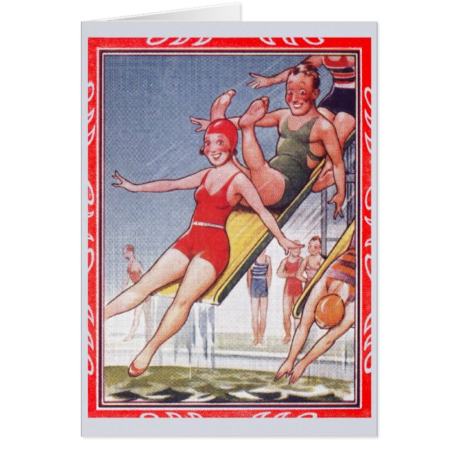 Schwimmbad Party Vintag Schwimmbad Sommer (Vorne)