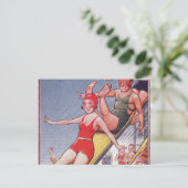 Schwimmbad Party Vintag Schwimmbad Sommer Postkarte (Stehend Vorderseite)