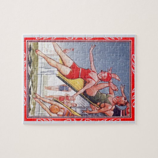 Schwimmbad Party Vintag Schwimmbad Sommer Puzzle (Horizontal)